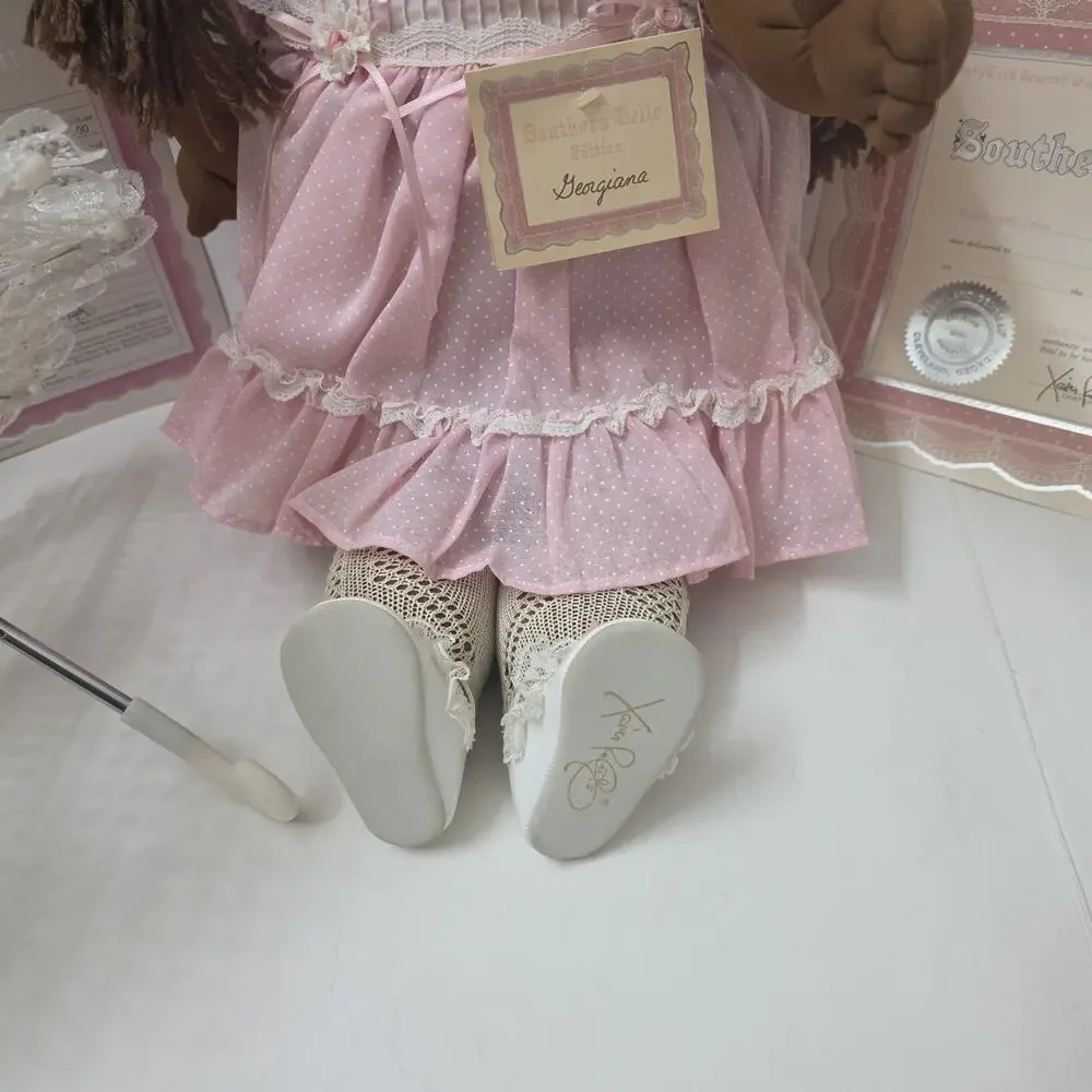 1986 Cabbage Patch Kids Southern Belle African American Doll COA Umbrella